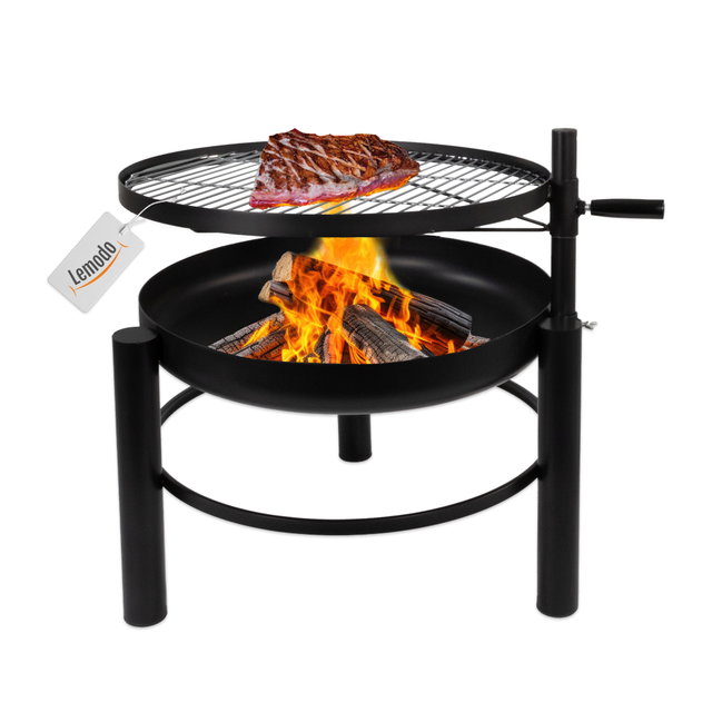 Feuerschale mit Grillrost, Schwenkgrill höhenverstellbar Ø60cm Stahl Feuerschale mit Grillrost, Schwenkgrill höhenverstellbar Ø60cm Stahl
